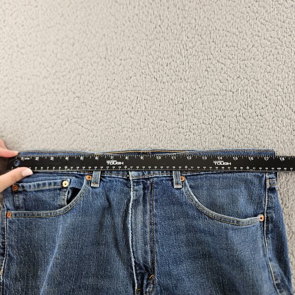 Levis Jeans Mens 36x30 505 Blue Straight Leg Zip Fly - Picture 7 of 16